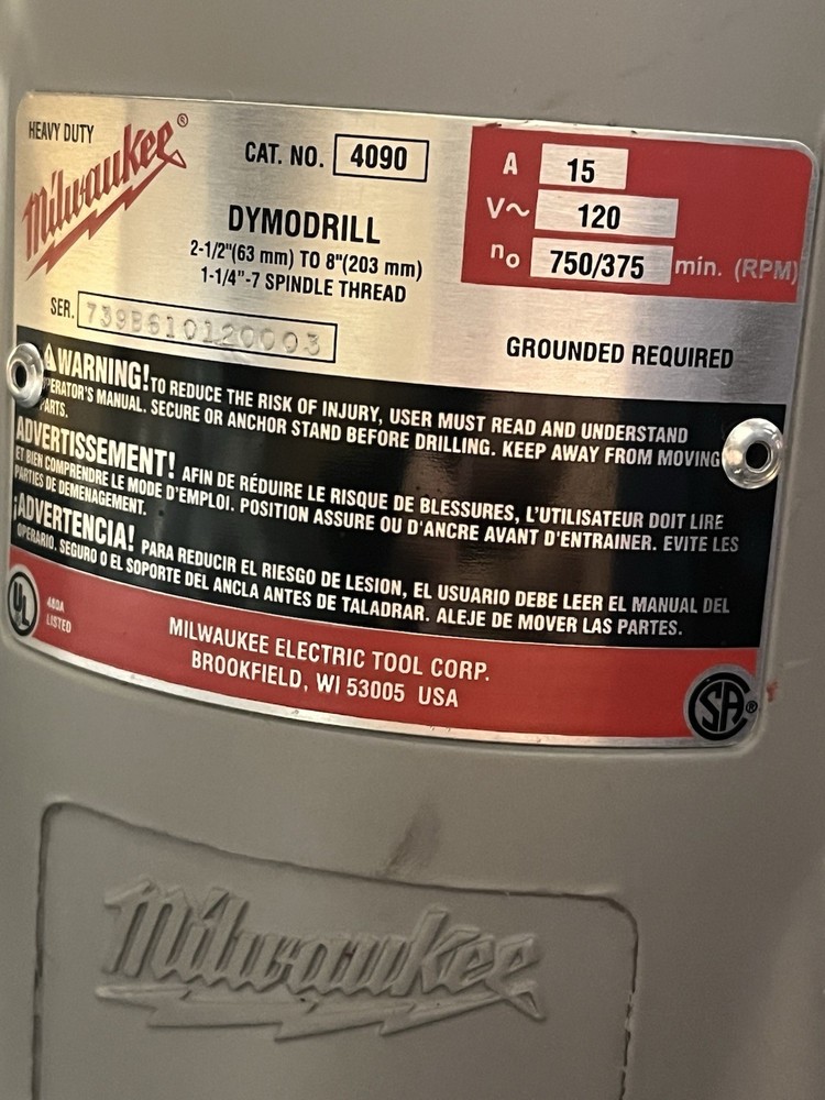 Milwaukee Diamond core drill rig