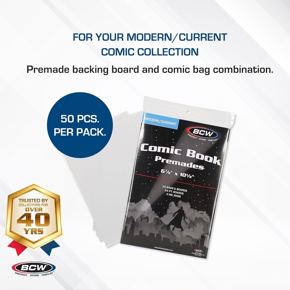 Crystal Clear Comic Bags & Boards Combo | 100 Polypropylene