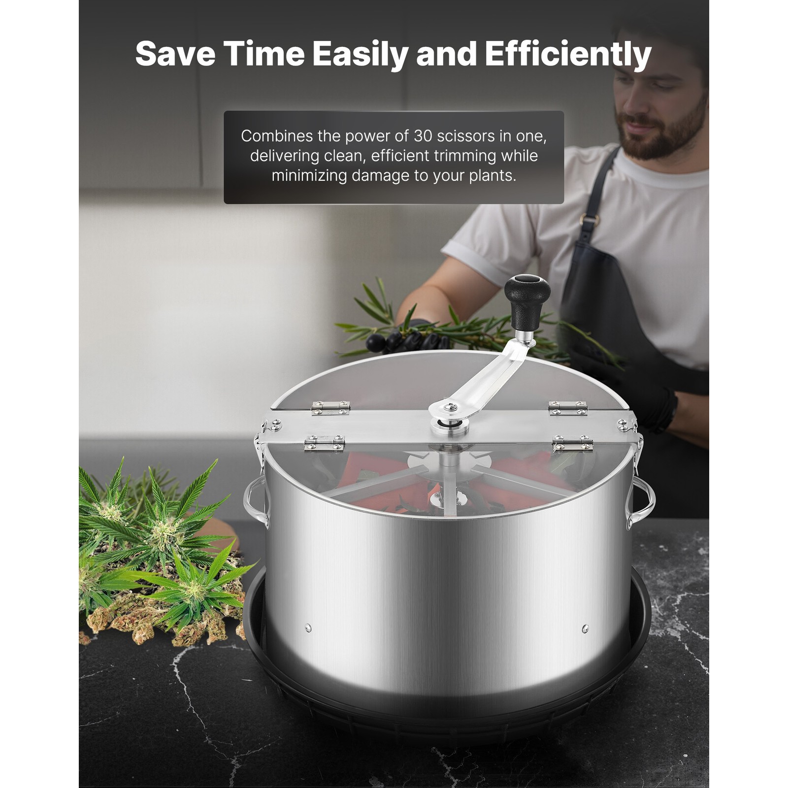 Uimoso 16 inch Manual Bud Leaf Trimmer Hydroponic Plant Trimming Machine Steel