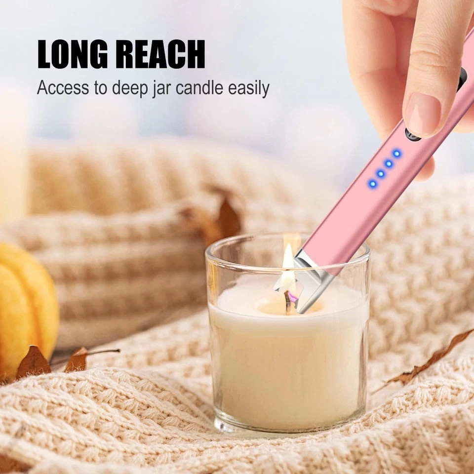 3 Pack USB Electric Arc Lighter Rechargeable Windproof Plasma Candle BBQ
