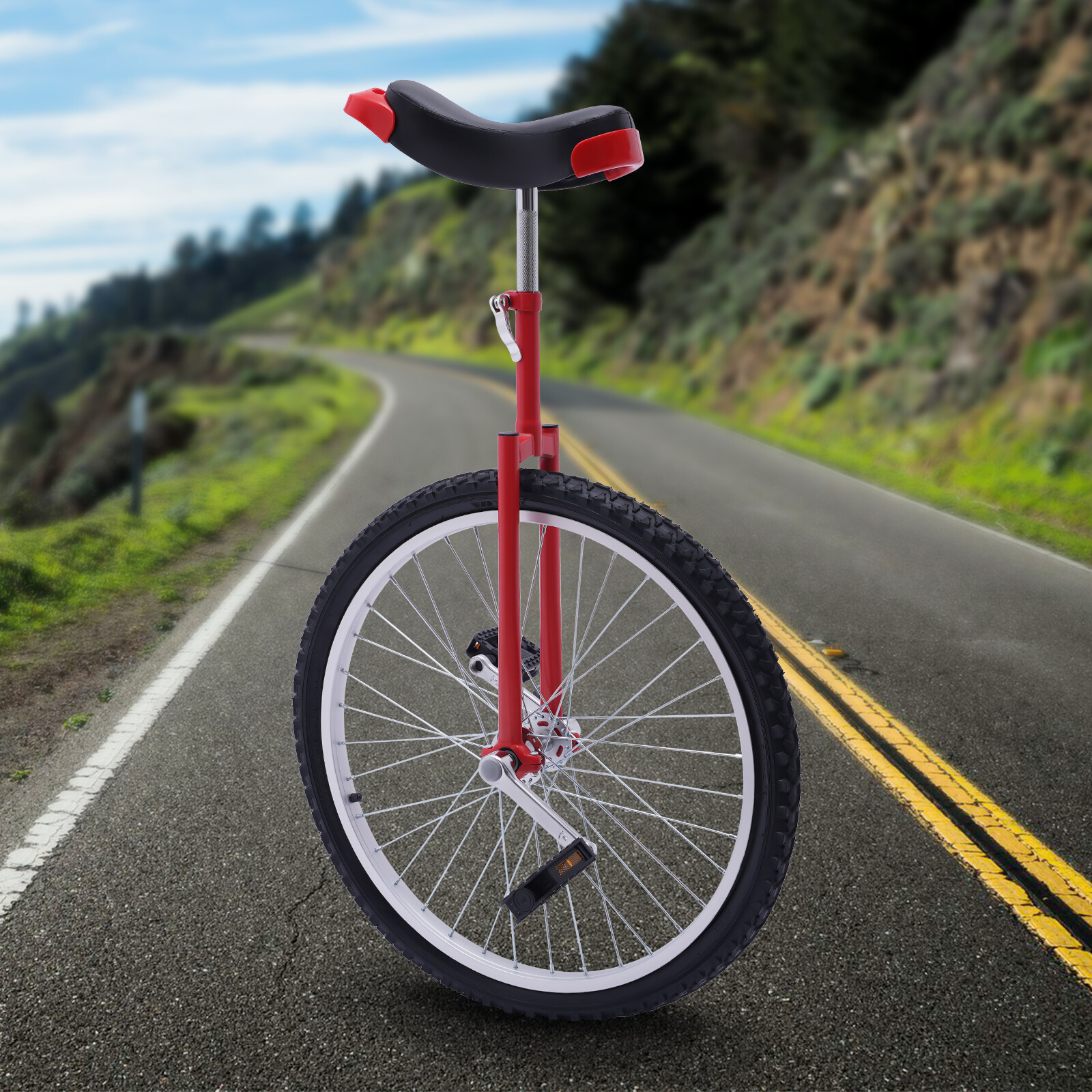 24inch Unicycle with Thickened steel pipe adjustable seat Sports Wheel Unicycle