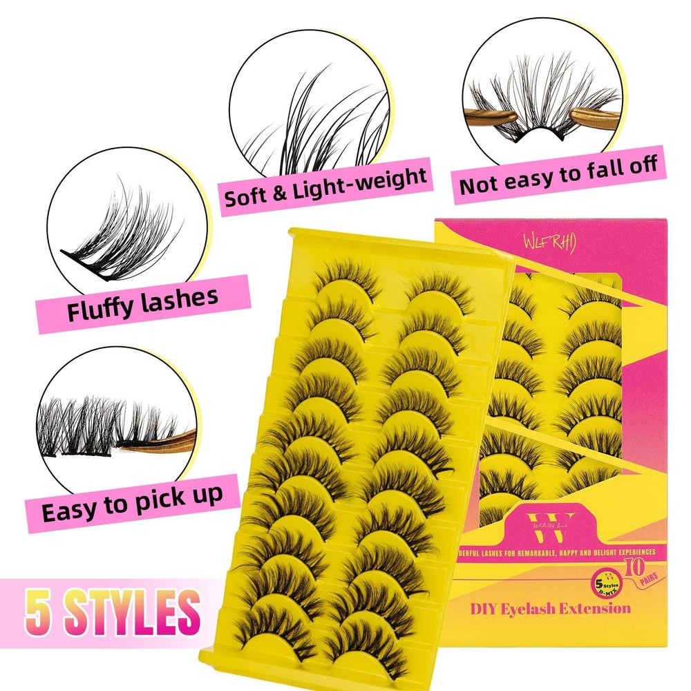 Lash Clusters D Curl Diy Eyelash Extensions Cluster Wispy Eyelashes Clusters Reu