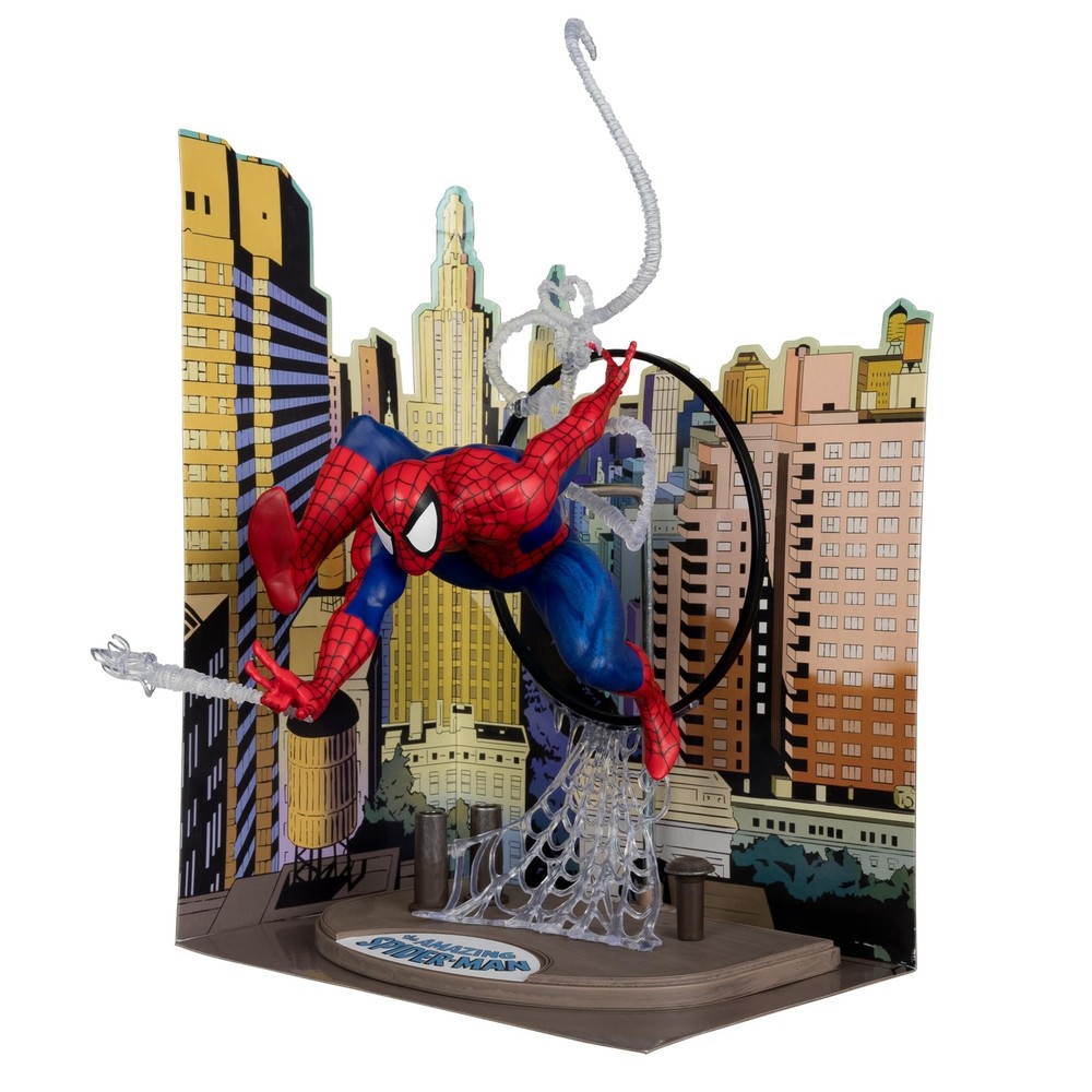 McFarlane Toys - Marvel Spider-Man 1:6th Scale Posed Figure with Scene & Comi...