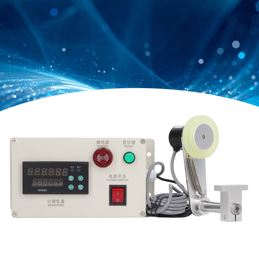 Digital Yard Meter Counter With Spring Bracket 6 Digit Roller Cable Wheel New