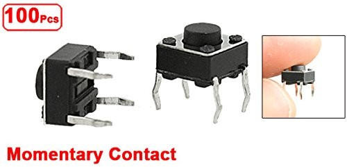 uxcell 100 Pcs 6x6x4.5mm Panel PCB Momentary Tactile Tact Push Button Switch...