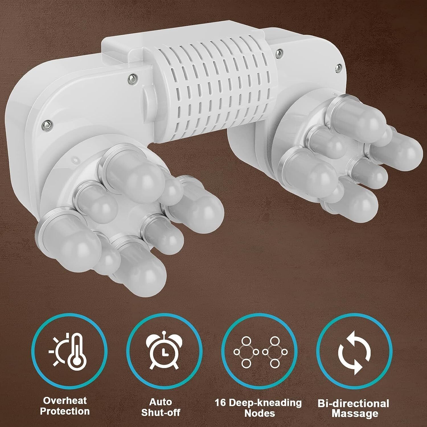 Shiatsu Back Neck and Shoulder Massager with Heat Deep Tissue 3D Kneading Pillow