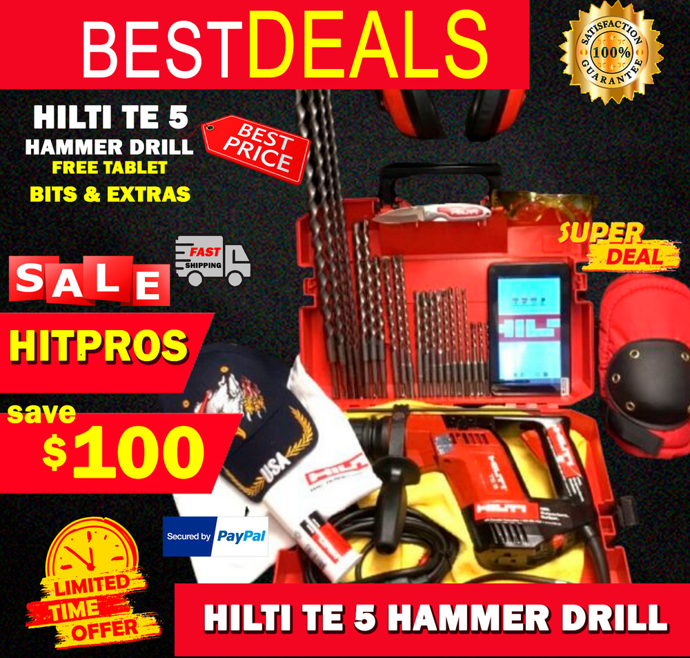 HILTI TE 5 PREOWNED, FREE TABLET, BITS AND EXTRAS, FAST SHIP