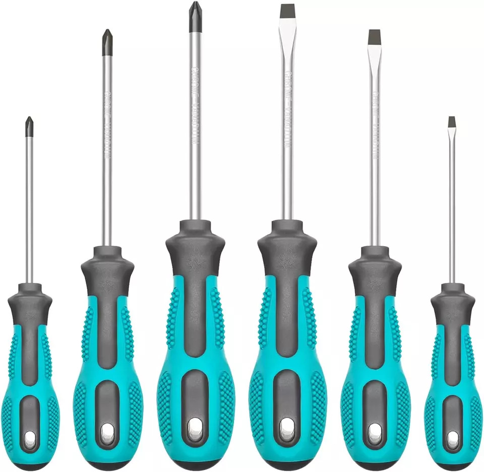 6 Piece Precision Screwdriver Phillips Flat Head Heavy Duty Grip Screw Driver