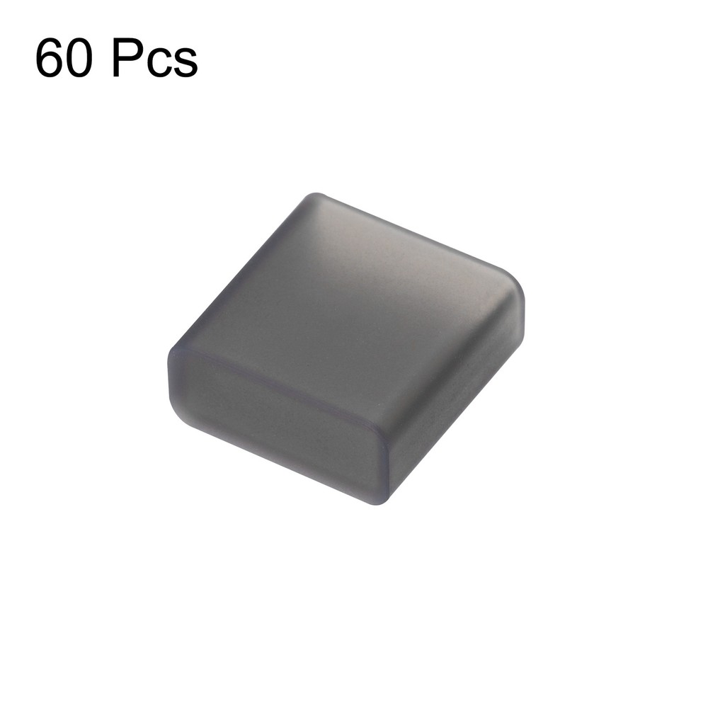 60pcs USB 2.0 Port Cap Cover Silicone Protector for USB Data Cable, Clear Black