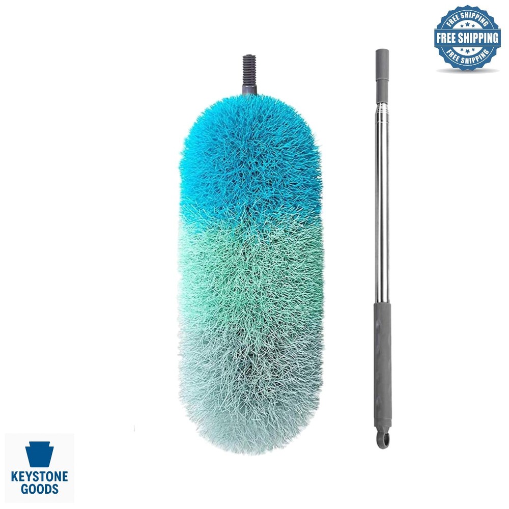 Extended 100-Inch Microfiber Feather Duster for High Ceilings & Fans