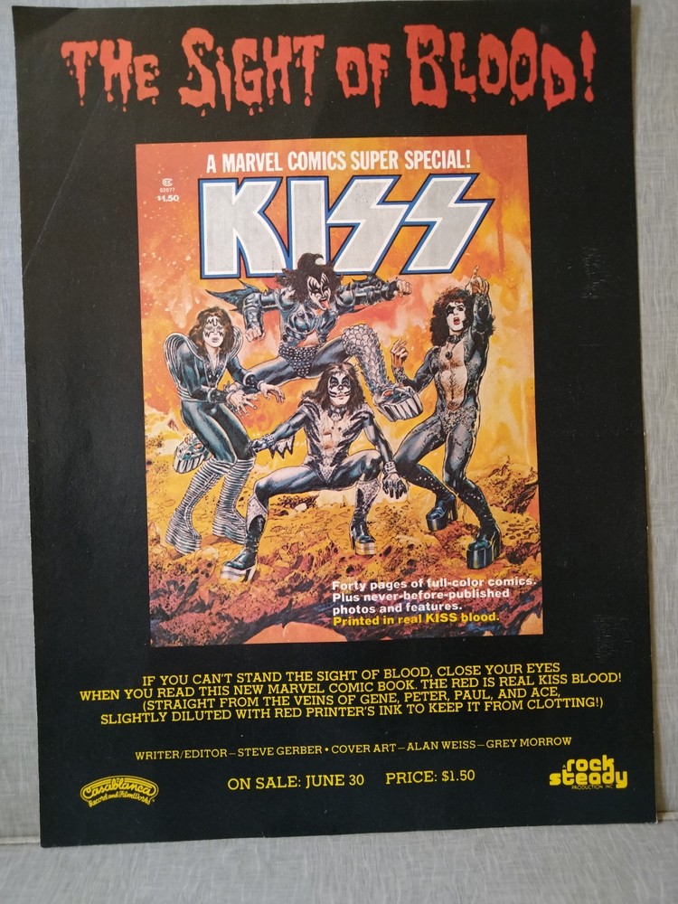 KISS Magazine AD Kiss comic single sheet glossy