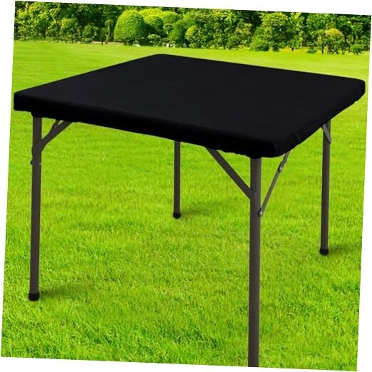 Square Table Cloth Cover, Waterproof Polyester 34" x 34" (Square) 1 Black