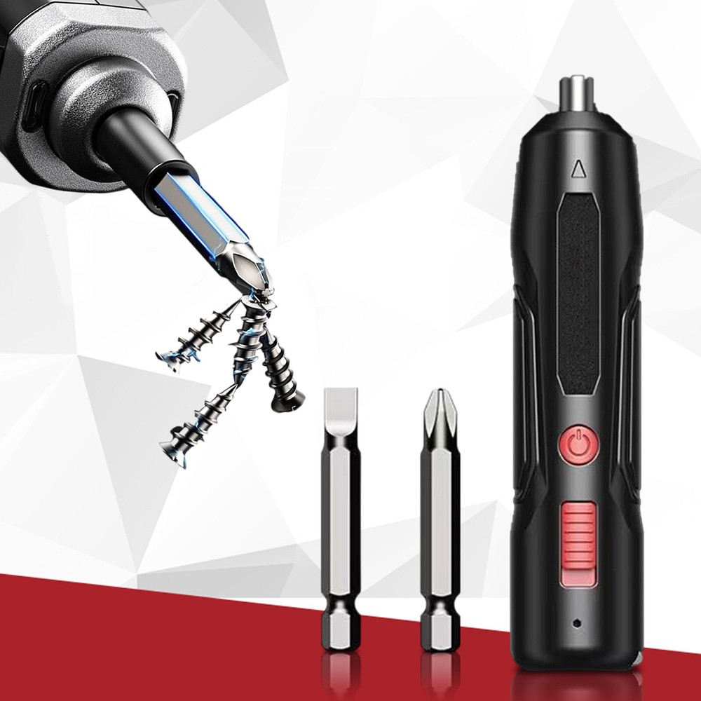 Mini Rechargeable Cordless USB Electric Screwdriver Drill Bits Kit Power Tool