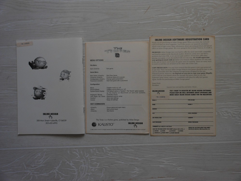 Macintosh Software Games, Solitaire - 1994 & The Tinies - 1992