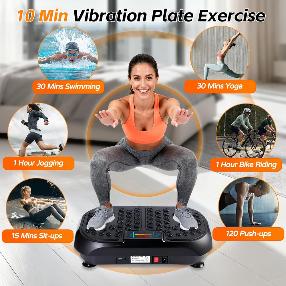 Vibration Plate Exercise Machine, Vibrating Plate for Lymphatic Drainage, Full B
