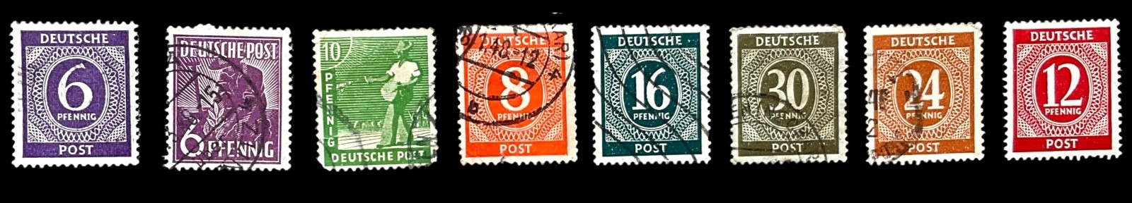 Mixed Early Classic German’s Postage Stamps, 1935-48, Used, VG!