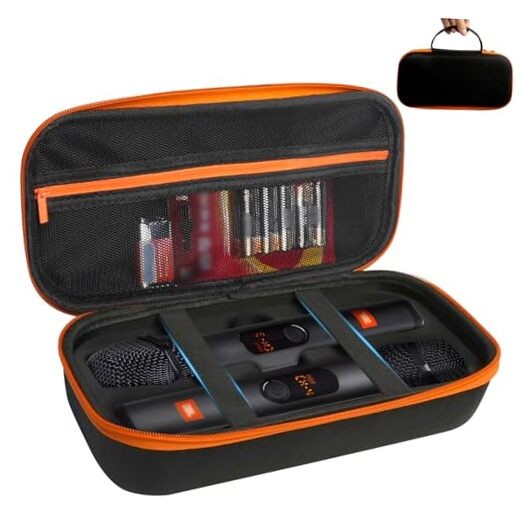 Wireless Microphone Case for 2 – Fits JBL Wireless Microphone Sets, with Built