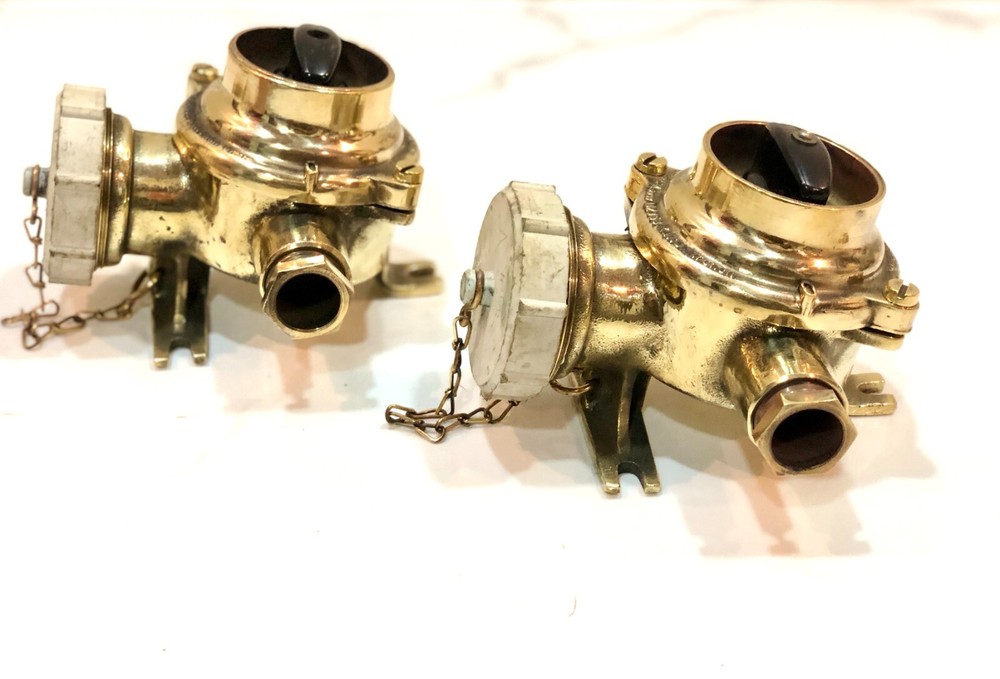 Brass Ship Switch & Socket – Original Industrial Nautical Electrical Fixture