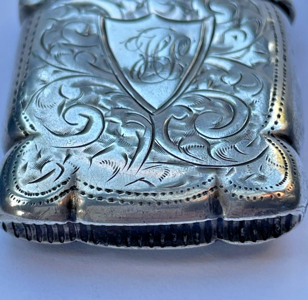Silver vesta case 1900 John Rose no. 48