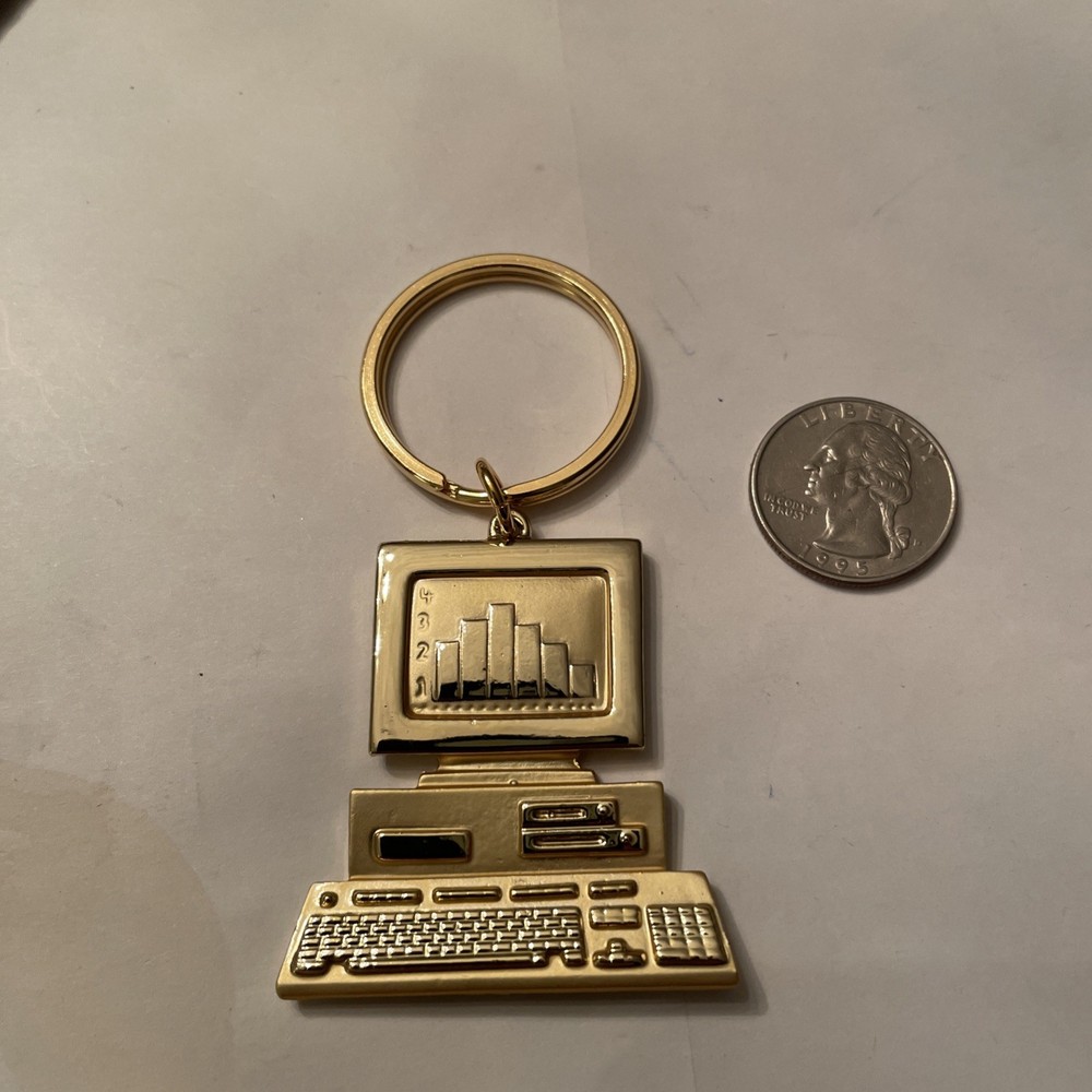 VTG Gold Plate Computer Key Ring