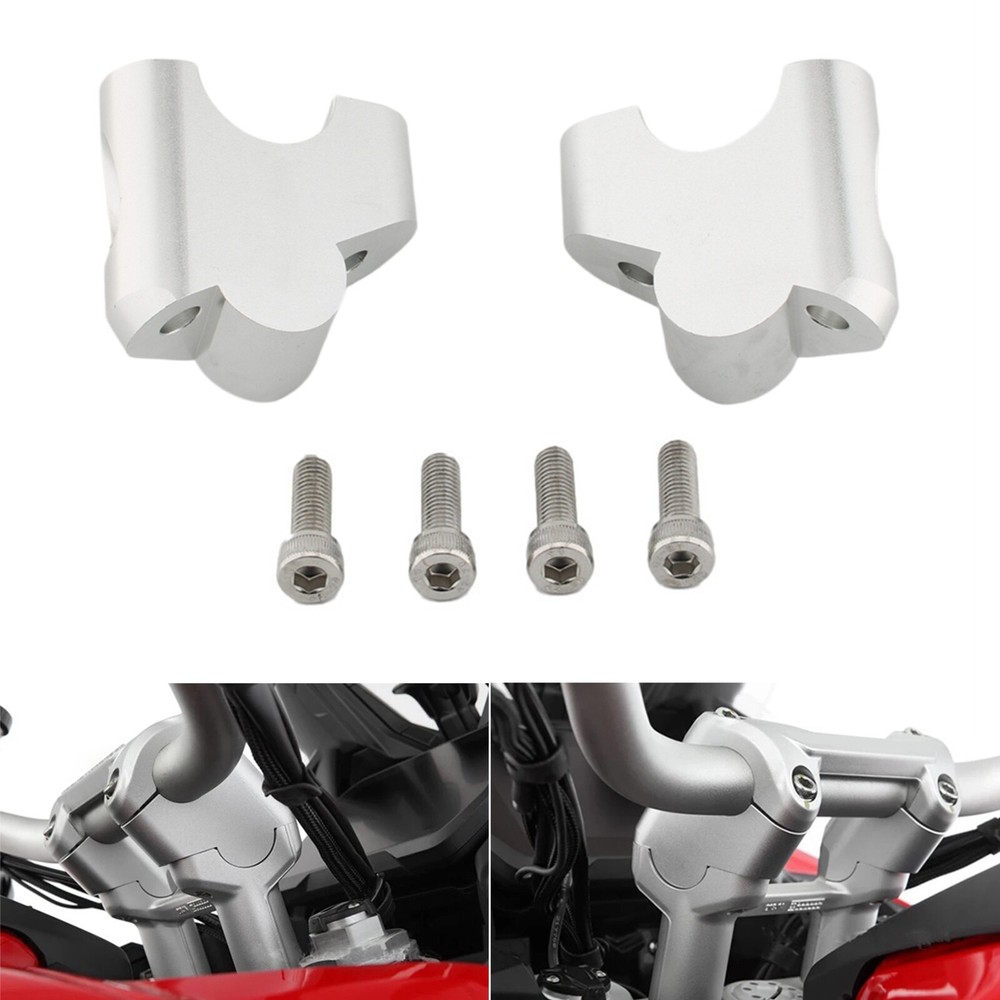 For Ducati Multistrada V4 Motorcycle Handlebar Riser Heightening Clamp Silver