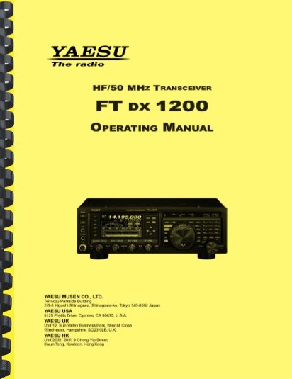 Yaesu FTDX-1200 OPERATING OWNER'S MANUAL