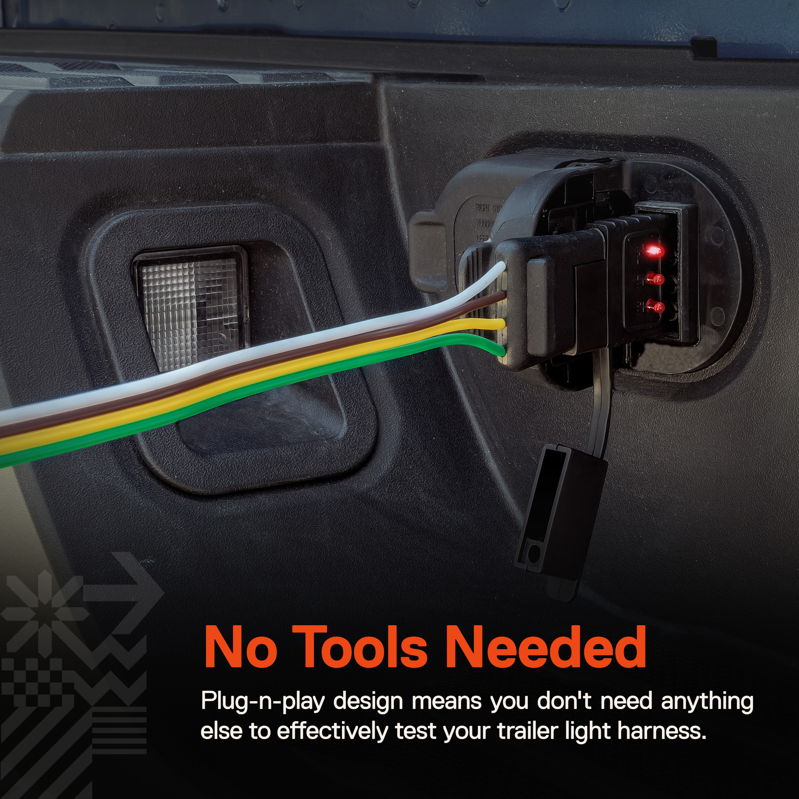 4-Pin Flat Trailer Wiring Tester for Light Wire Circuit Continuity Test