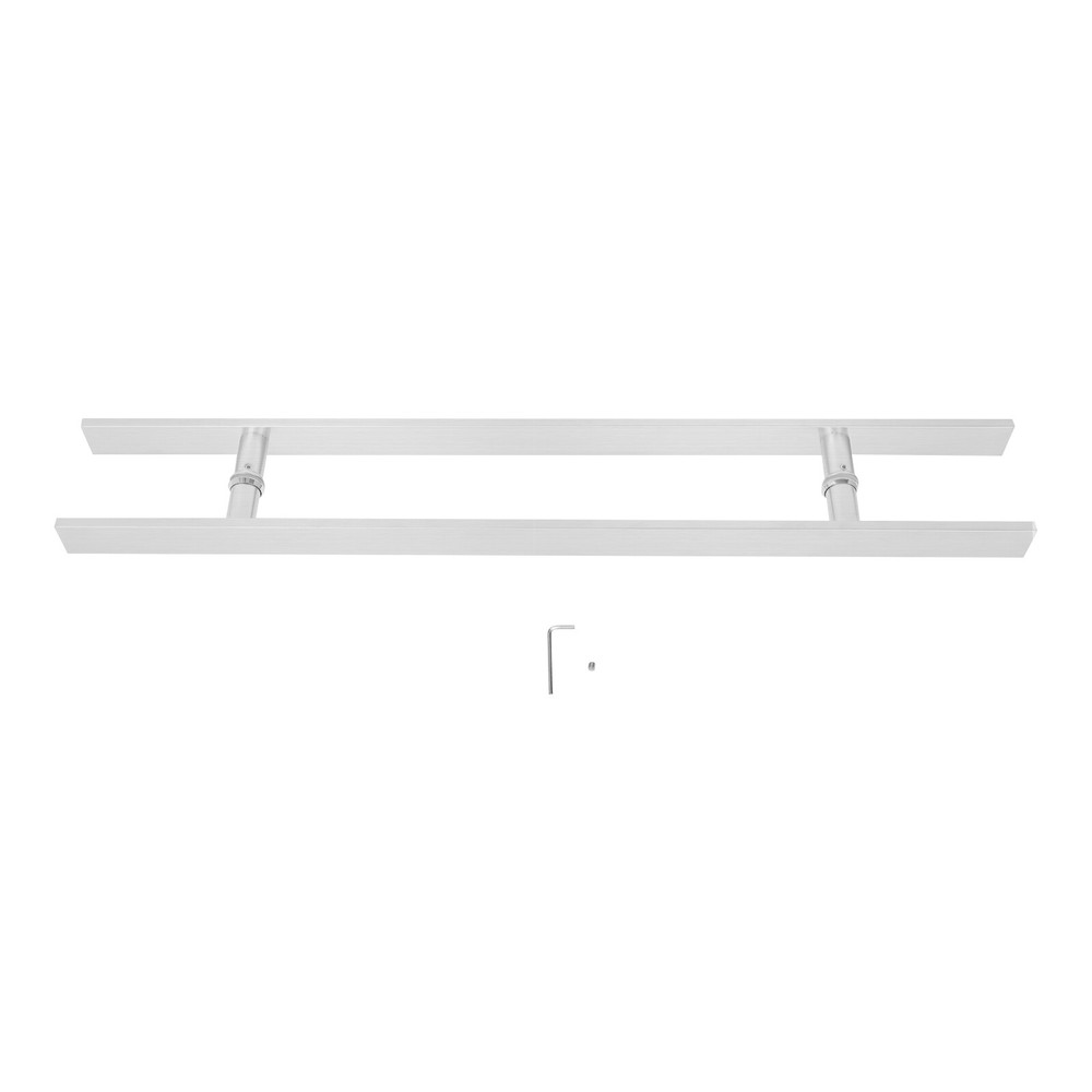 Double Sided Stainless Steel Door Handle Pair H Shape Door Pull Handle Silver