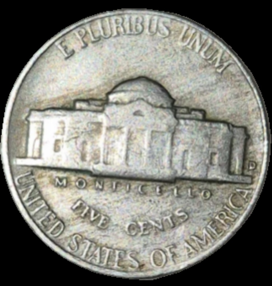 1958-D Jefferson Nickel Improper Alloy Mix Error Coin- Five Cent 5c