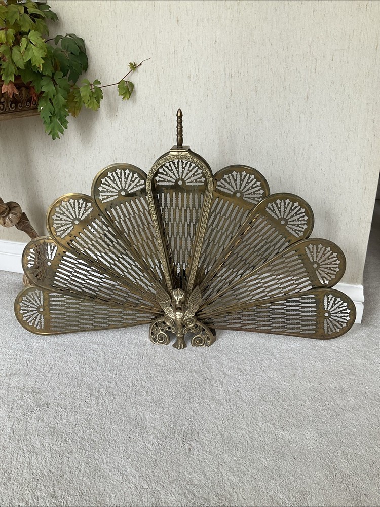 Peacock| Gargoyle Fireplace Screen-Antique
