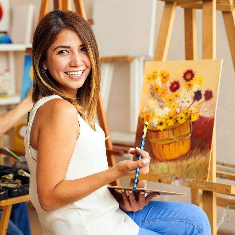 20-Piece Round-Pointed Nylon Paint Brush Set - Versatile Art Essentials