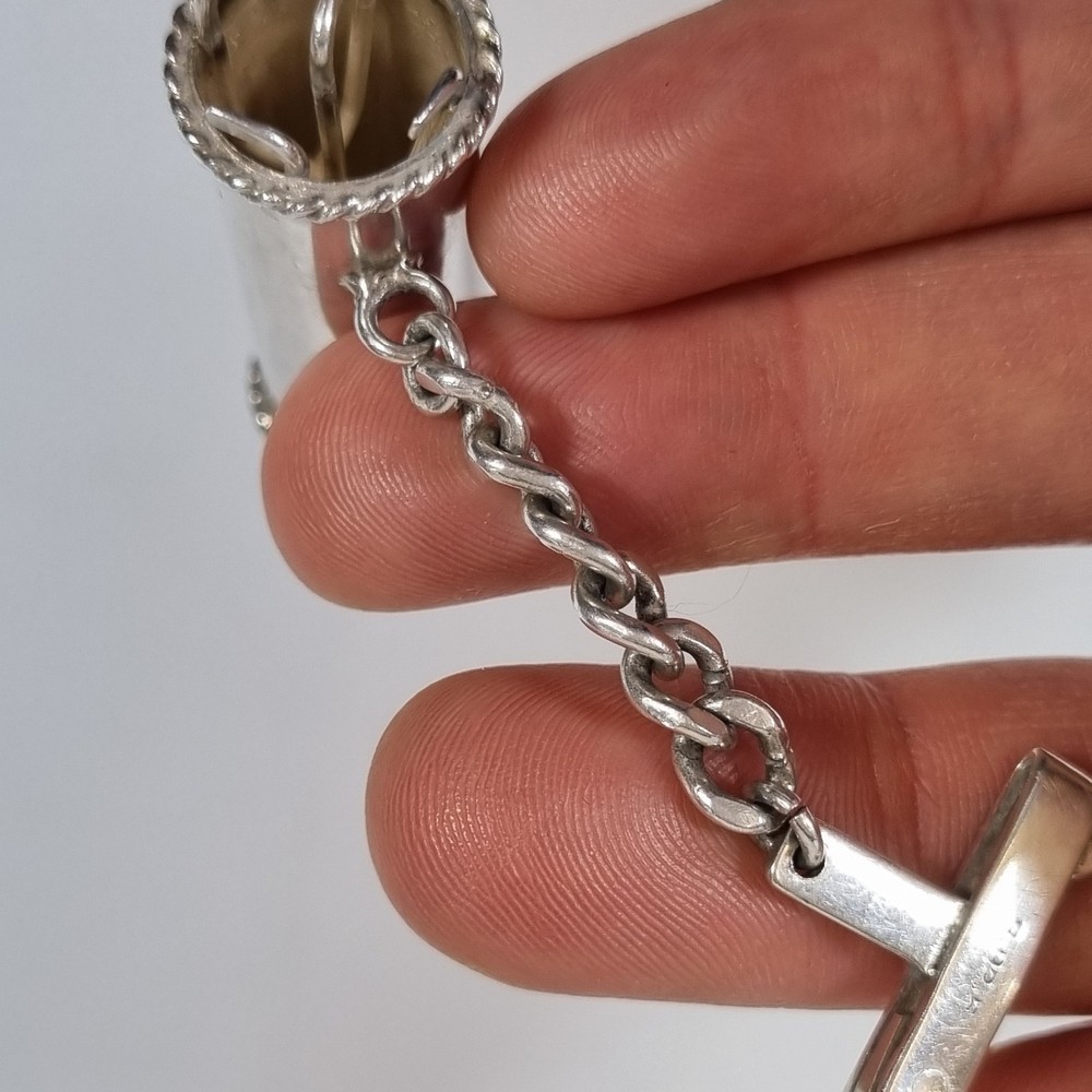 Solid Silver Miniature Golf Bag Key Ring Stamped 925