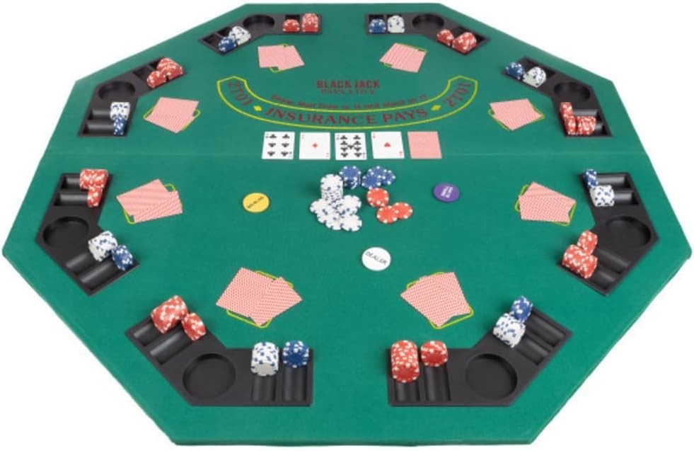 Portable 48" Blackjack Table Topper with Cupholders