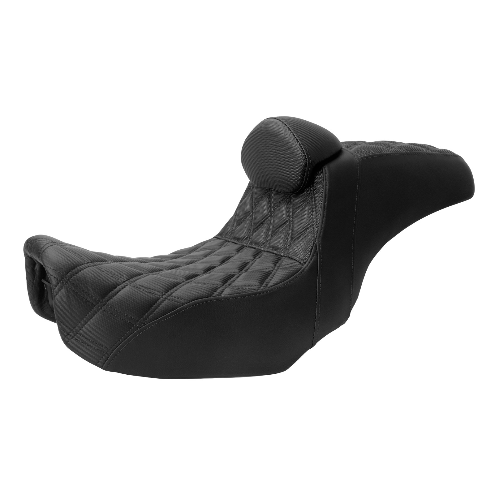 Black Stitching Seat W/ Driver Backrest Fit For Harley Dyna Super Glide 2006-17