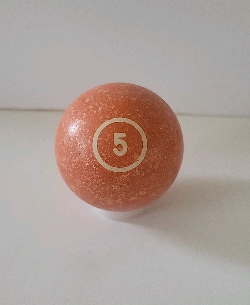 Vintage No. 5 Solid Orange Pool Ball Billiard 2" Replacement (A)