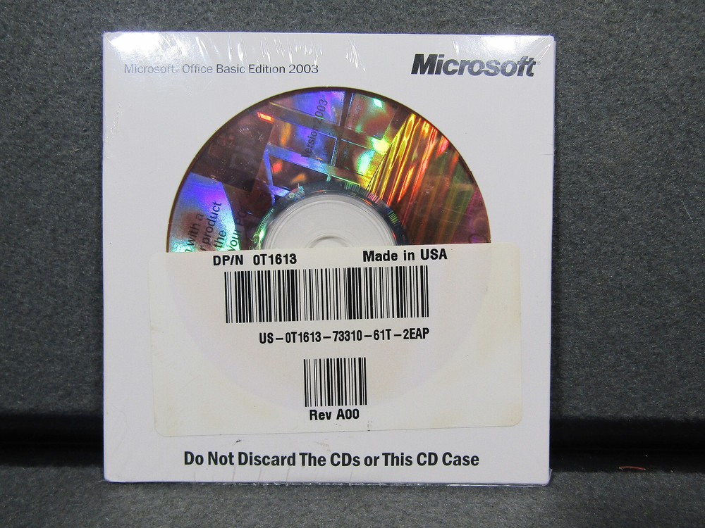 NEW DELL Microsoft Office Basic Edition 2003 CD Disc W/ Product Key
