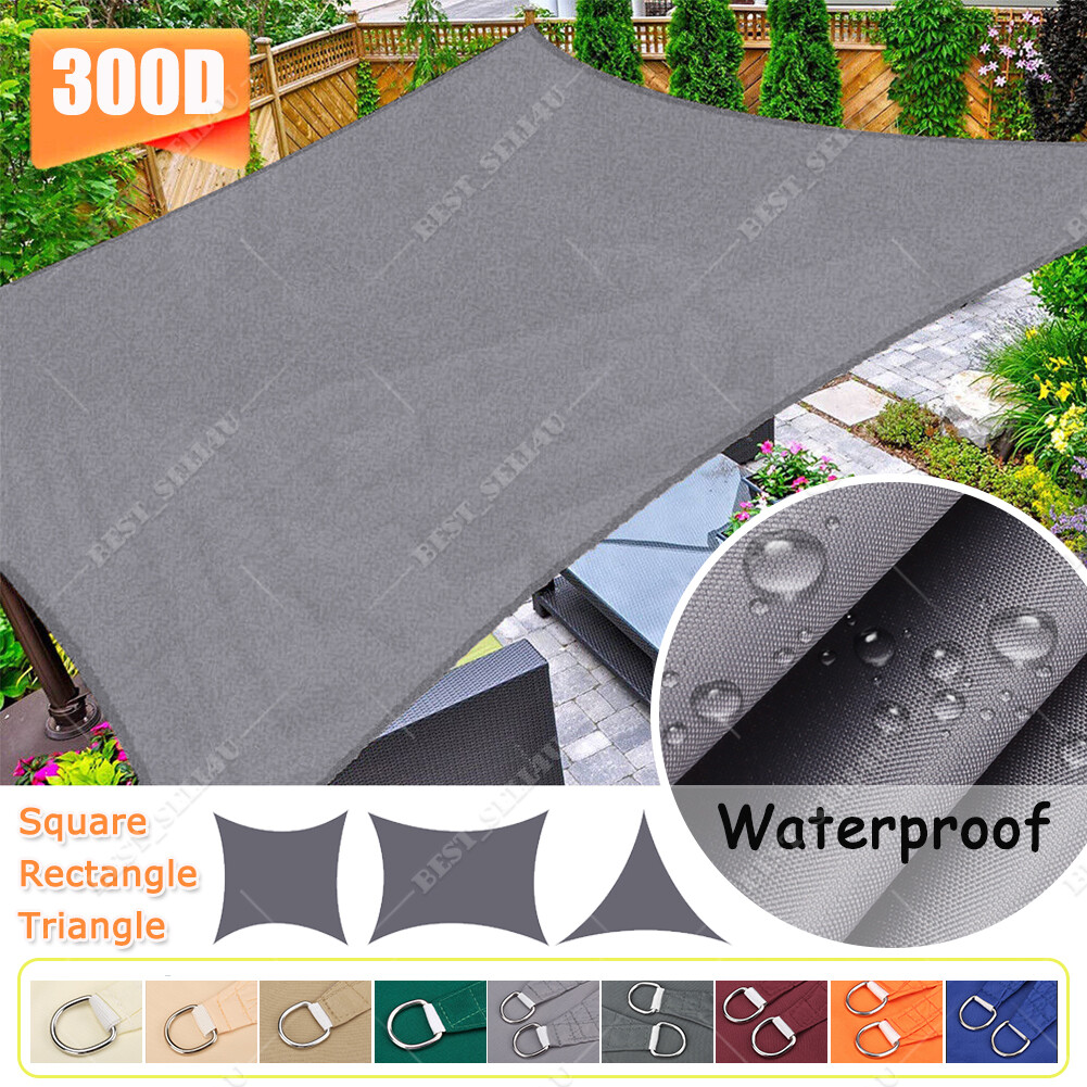 Waterproof Shade Sail Patio Awning Outdoor Garden Pool Sun Canopy Shelter Cover