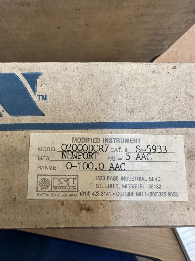 Newport Electronics Panel Meter, Q2000-DCR7 Cat#S5933