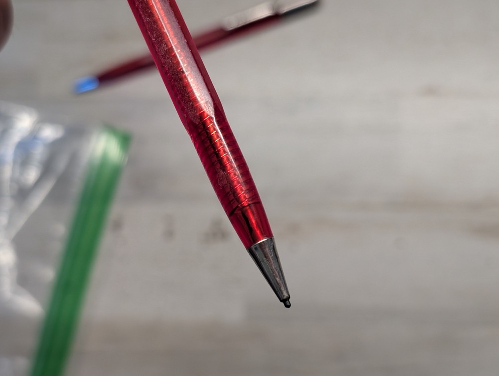 2 Vintage Scripto Red Translucent Twist Mechanical Pencil Pair