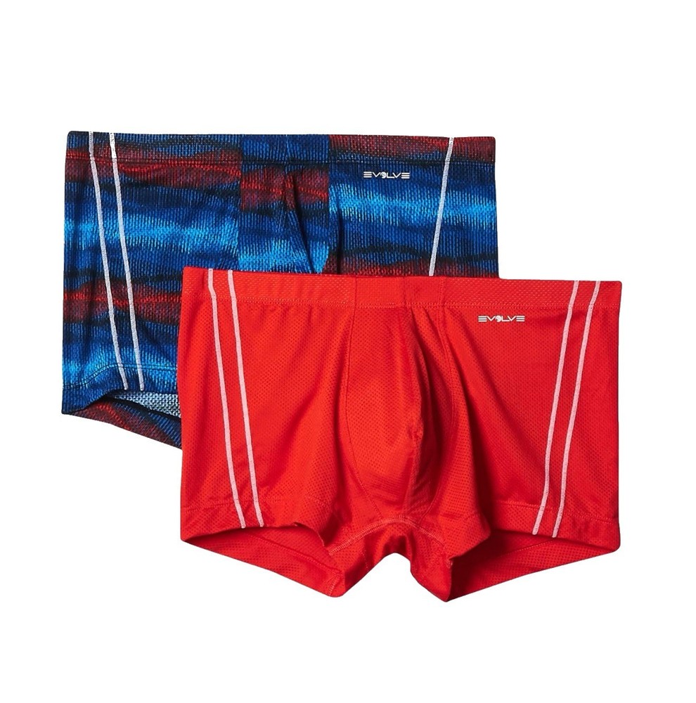 NWT Evolve.  Sz M. 2 Pack. Microfiber No Show Trunk. Multi. MSRP $39.00