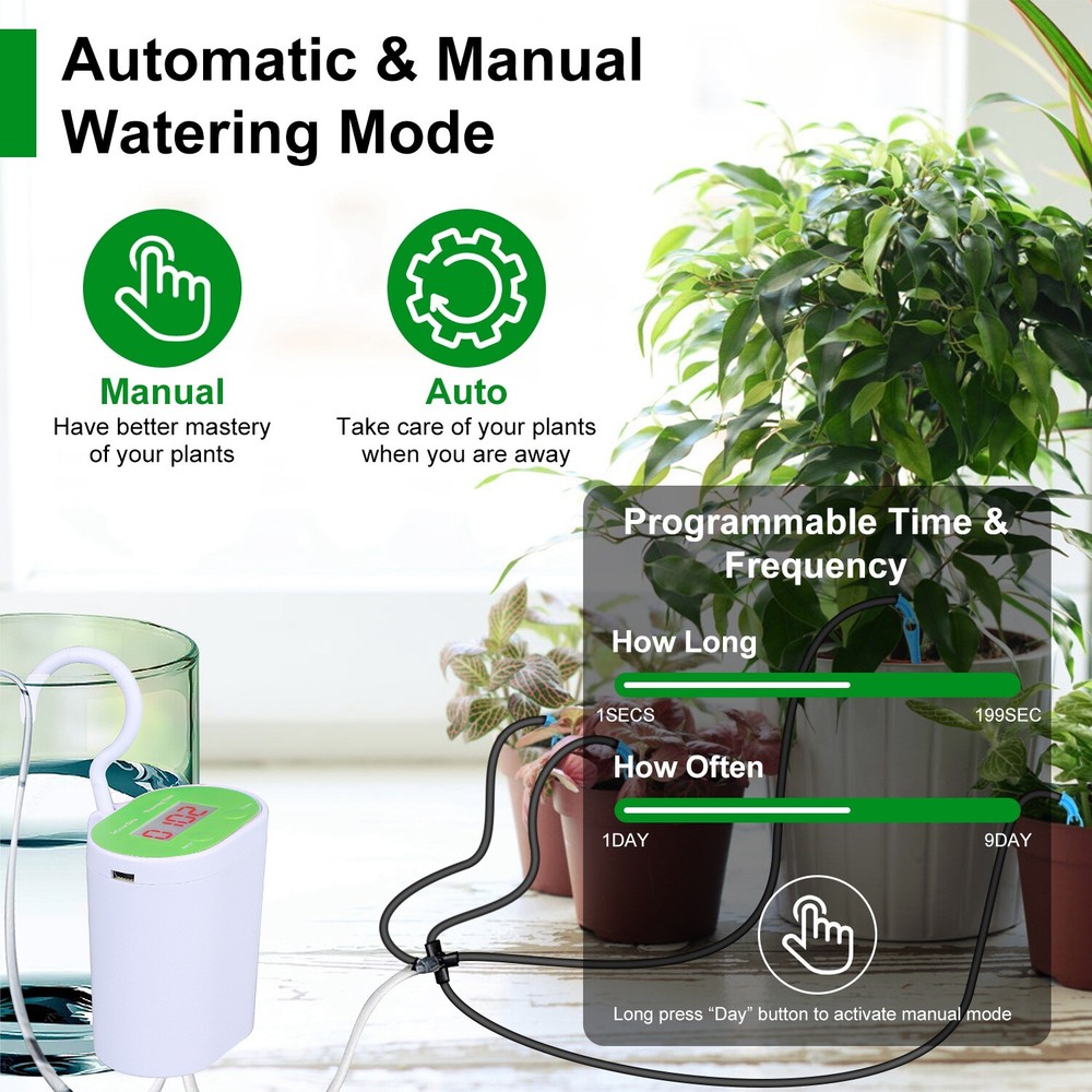 Automatic Drip Irrigation Kit, Houseplants DIY Micro Self Watering System 60 day