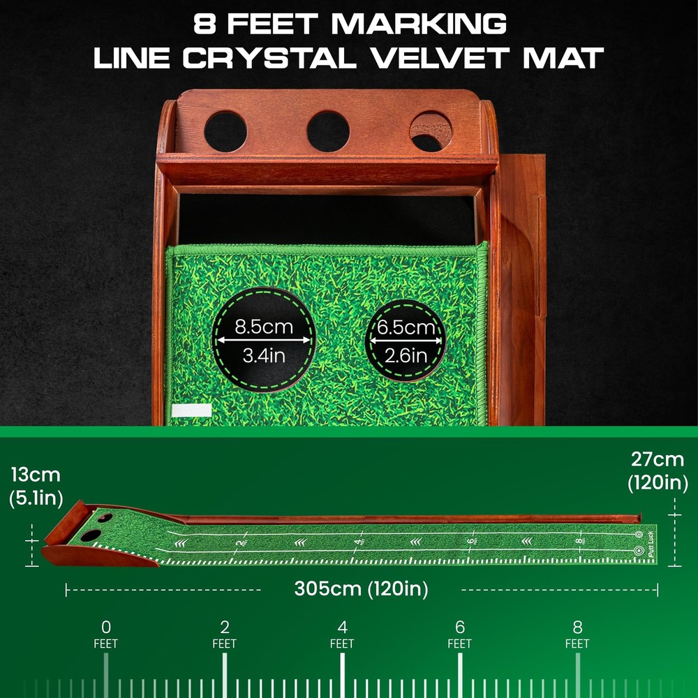 Putting Green Indoor with Automatic Ball Return – Golf Putting Mat with Putte...