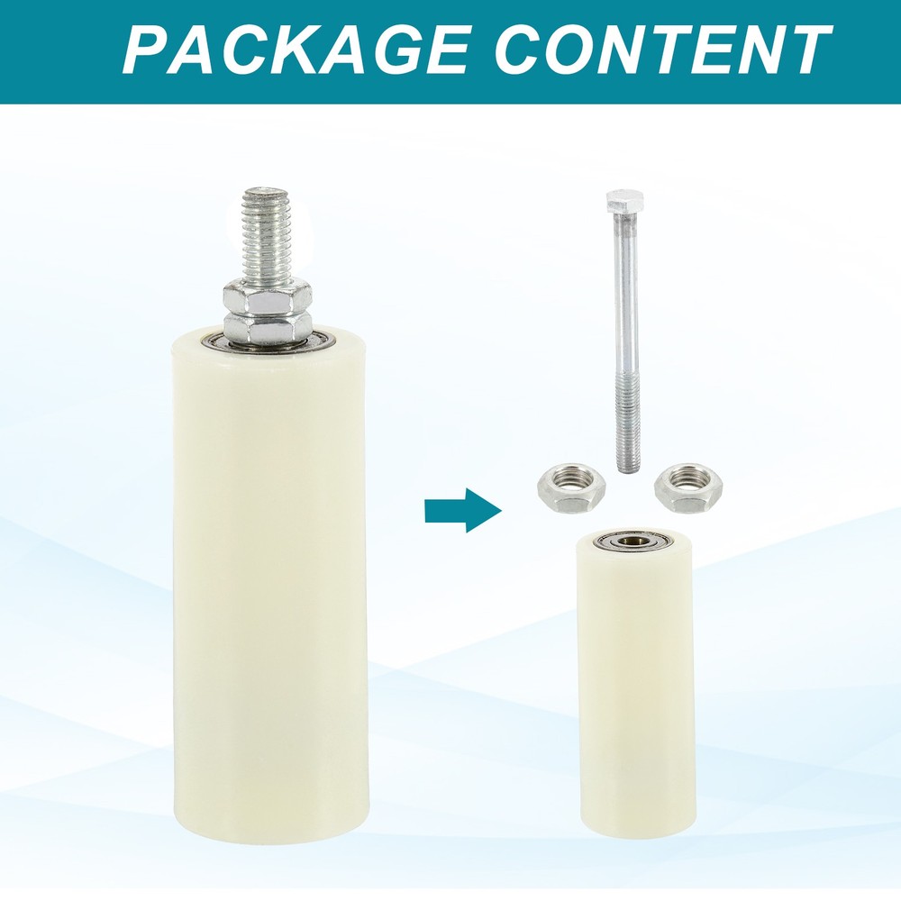 2Set Slide Gate Guide Roller 4.7" Adjustable Nylon Rollers, White