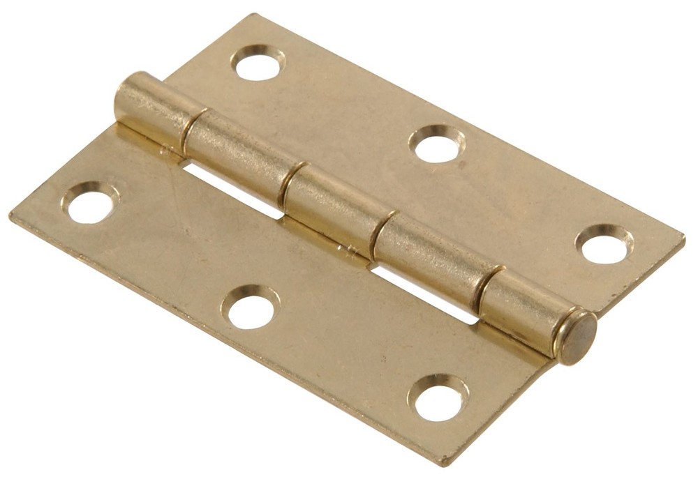 Narrow Door Hinges 2 Pack Brass 3 Inch Fixed Pin Hardware Essentials 852589