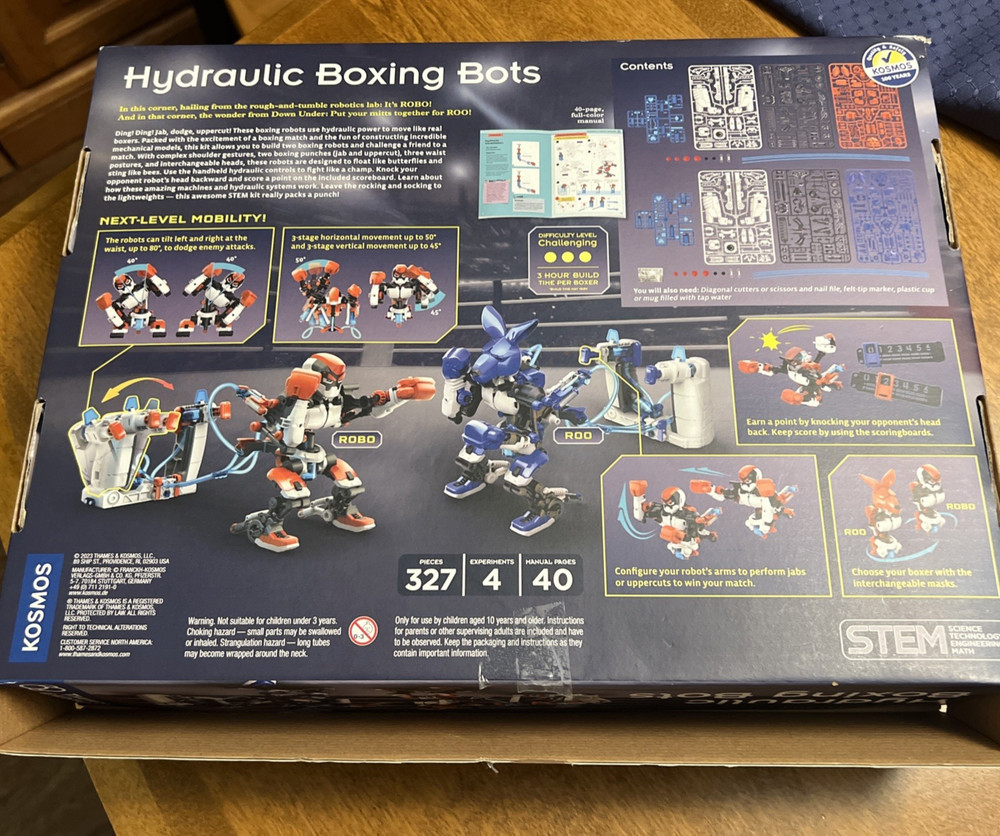 Thames & Kosmos Hydraulic Boxing Bots Stem Experiment Kit - New in Open Box
