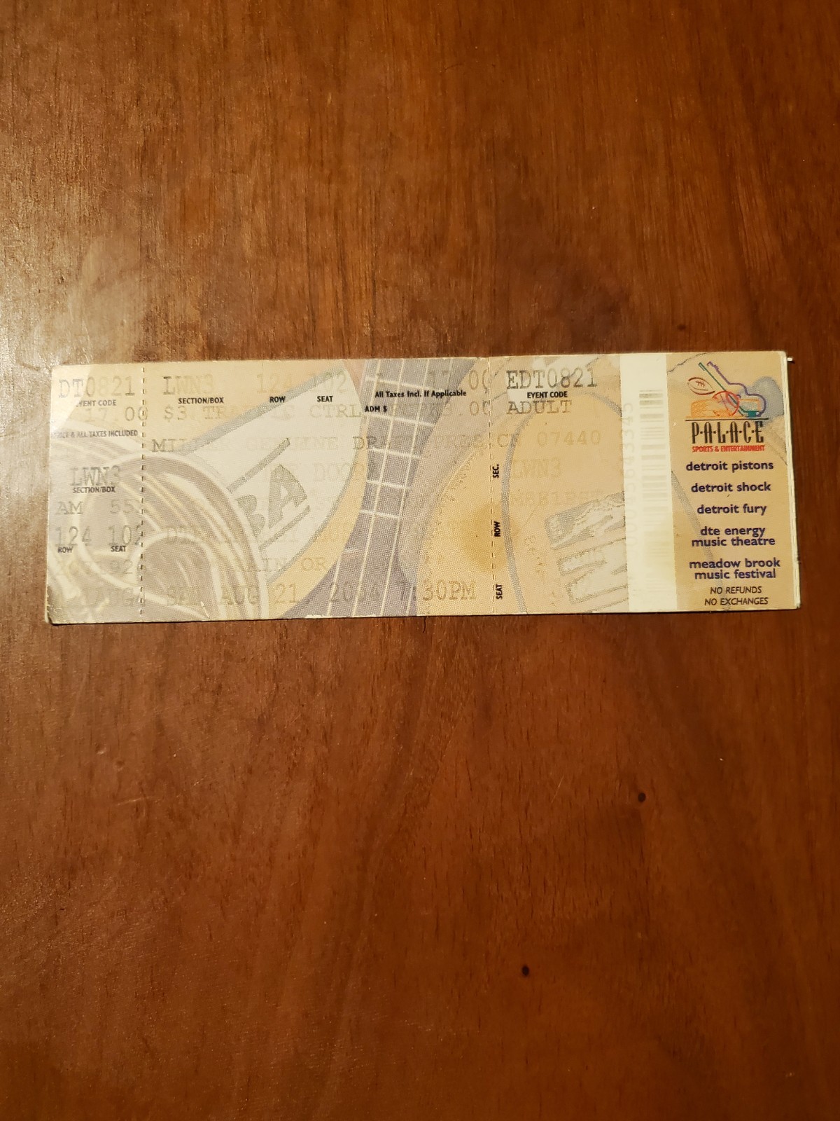 The Doors Of The 21st Century Cancelled Concert Ticket August 21st 2004 Detroit