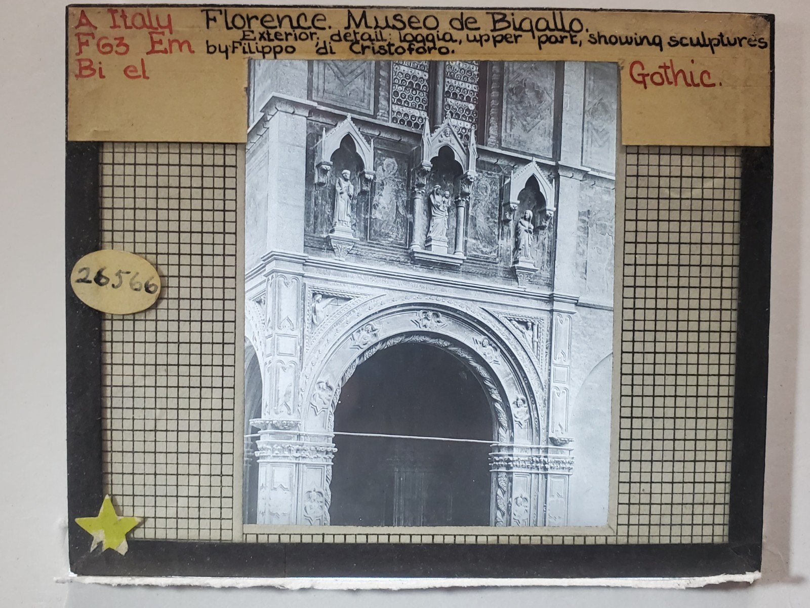 Detail, Museo De Bigallo, Florence, Italy, Magic Lantern Glass Slide
