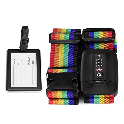 TSA Luggage Strap - Secure Adjustable Strap for Suitcases with Multicolor