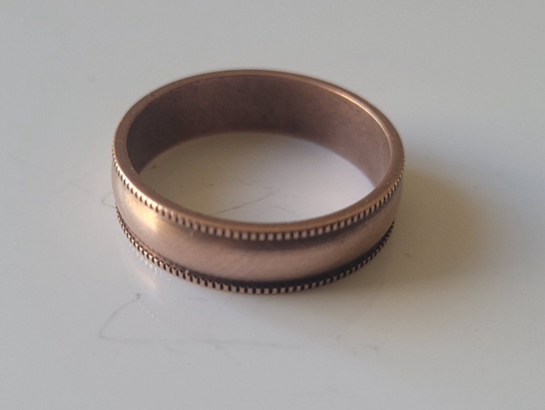 Pure Raw Copper Fluted Edge 6mm Band Ring Arthritis Therapy Solid Copper Ring