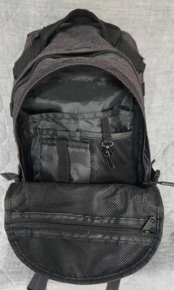 EUC Samurai Tactical Day Pack Backpack in Black/Gray Heather